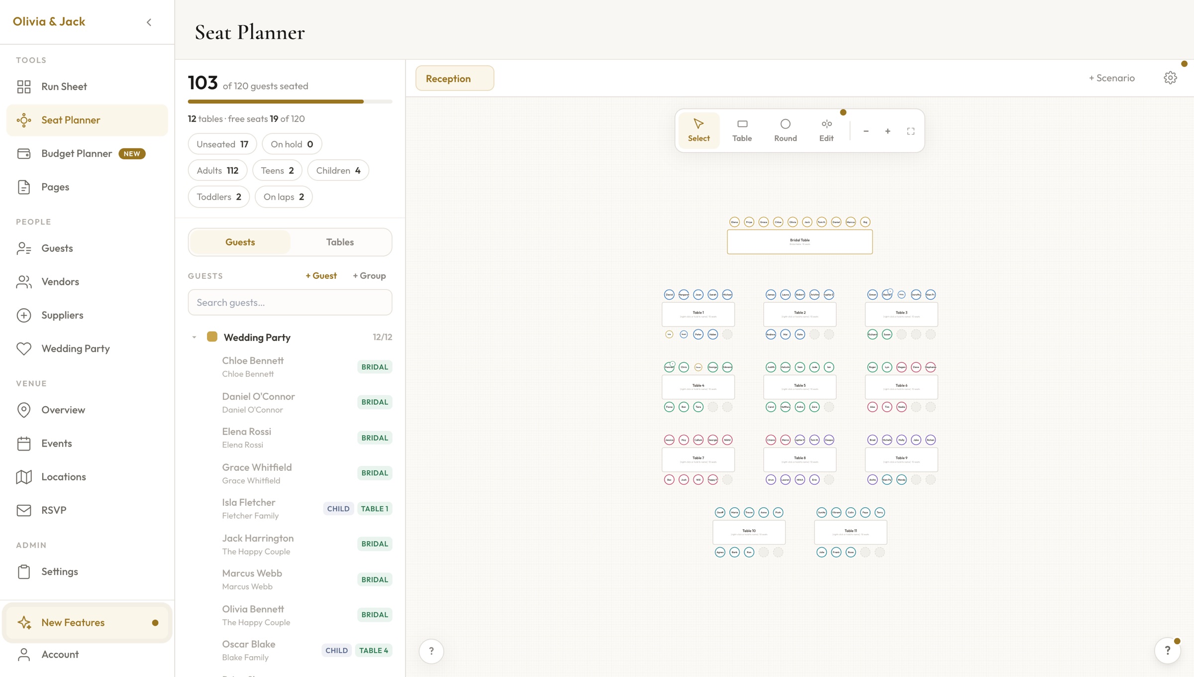 The PlannedBy seat planner